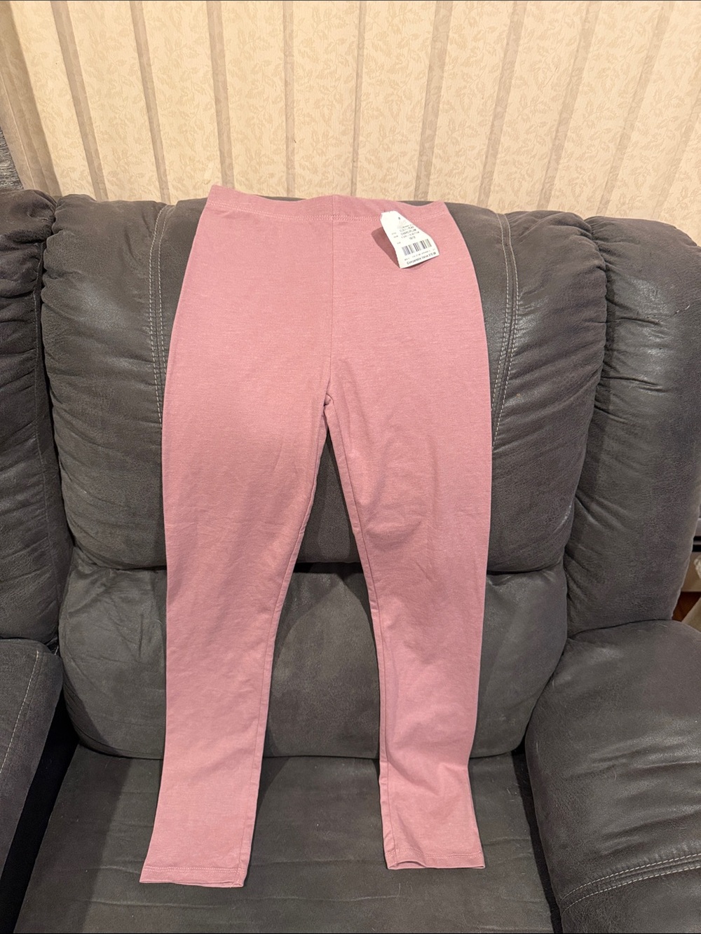 Kids Pink Stretch Cotton Leggings